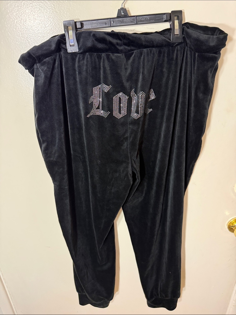 Juicy Couture Black Velour Jogger Pants - Picture 2 of 3